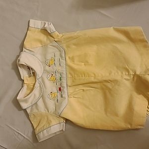 Boys vintage 3-6 months outfit yellow outfit with ducks